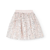 video of a silver paillette skirt with elastic waistband