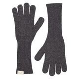 Aske Long W, Cashmere Gloves - Black Grey Melange