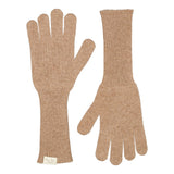 Aske Long W, Cashmere Gloves - Light Camel Melange