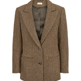 Brun ternet blazer til kvinder