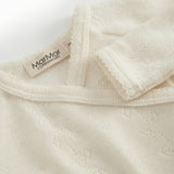 Turtleneck, Wool Pointelle Jumpsuit - Natural