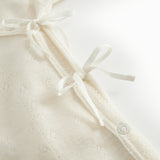 Turtleneck, Wool Pointelle Jumpsuit - Natural