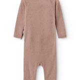 Turtleneck, Wool Pointelle Jumpsuit - Burnt Rose