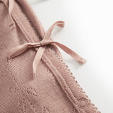 Turtleneck, Wool Pointelle Jumpsuit - Burnt Rose