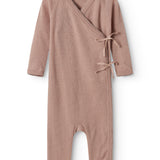 Turtleneck, Wool Pointelle Jumpsuit - Burnt Rose