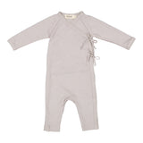 Turtleneck, Wool Pointelle Jumpsuit - Soft Dove