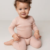 Benedikte, Wool Pointelle Bodystocking - Burnt Rose