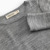 Benedikte, Wool Pointelle Bodystocking - Grey Melange