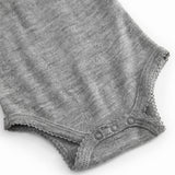 Benedikte, Wool Pointelle Bodystocking - Grey Melange