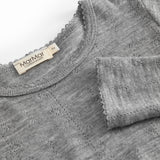 Tamra, Wool Pointelle T-shirt - Gray Melange