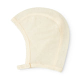 Hoody, Wool Pointelle Hat - Natural