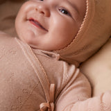 Hoody, Wool Pointelle Beanie - Burnt Rose