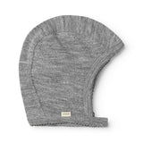 Hoody, Wool Pointelle Beanie - Gray Melange