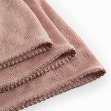 Alida, Wool Pointelle Baby Blanket - Burnt Rose