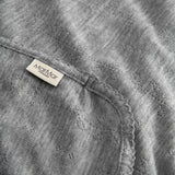 Alida, Wool Pointelle Baby Blanket - Grey Melange