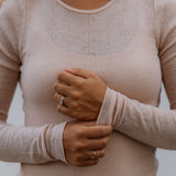 Tamra W, Wool Pointelle T-Shirt - Burnt Rose