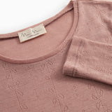 Tamra W, Wool Pointelle T-Shirt - Burnt Rose