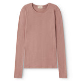 Tamra W, Wool Pointelle T-Shirt - Burnt Rose