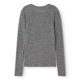 Tamra W, Wool Pointelle T-Shirt - Gray Melange