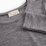 Tamra W, Wool Pointelle T-Shirt - Gray Melange