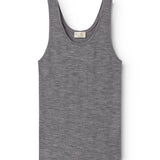 Tevo W, Wool Pointelle Undershirt - Grey Melange