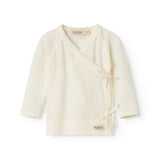 Tut Wrap LS, Wool Pointelle Blouse - Natural