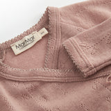 Tut Wrap LS, Wool Pointelle Blouse - Burnt Rose