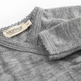 Tut Wrap LS, Wool Pointelle Blouse - Grey Melange