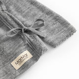 Tut Wrap LS, Wool Pointelle Blouse - Grey Melange