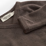 Tut Wrap LS, Wool Pointelle Blouse - Terre