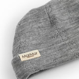 Aiko, Wool Pointelle Beanie - Gray Melange