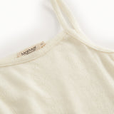 Strap Vest, Wool Pointelle Undershirt - Natural