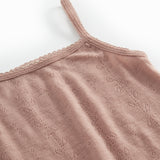 Strap Vest, Wool Pointelle Undershirt - Burnt Rose