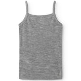 Strap Vest, Wool Pointelle Undershirt - Grey Melange