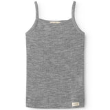 Strap Vest, Wool Pointelle Undershirt - Grey Melange