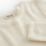 Night Dress, Wool Pointelle Sleepwear - Natural