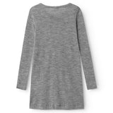 Night Dress, Wool Pointelle Sleepwear - Grey Melange