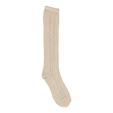 Knee Socks Pointelle, Socks - Warm Pearl