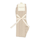 Knee Socks Pointelle, Socks - Warm Pearl