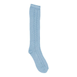 Knee Socks Pointelle, Socks - Sky Blue