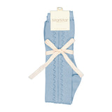 Knee Socks Pointelle, Socks - Sky Blue