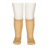 Knee Socks Pointelle, Socks - Cumin
