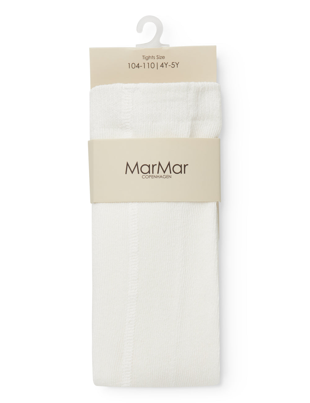 Ribstrikkede strømpebukser til små børn i cremefarvet bomuld