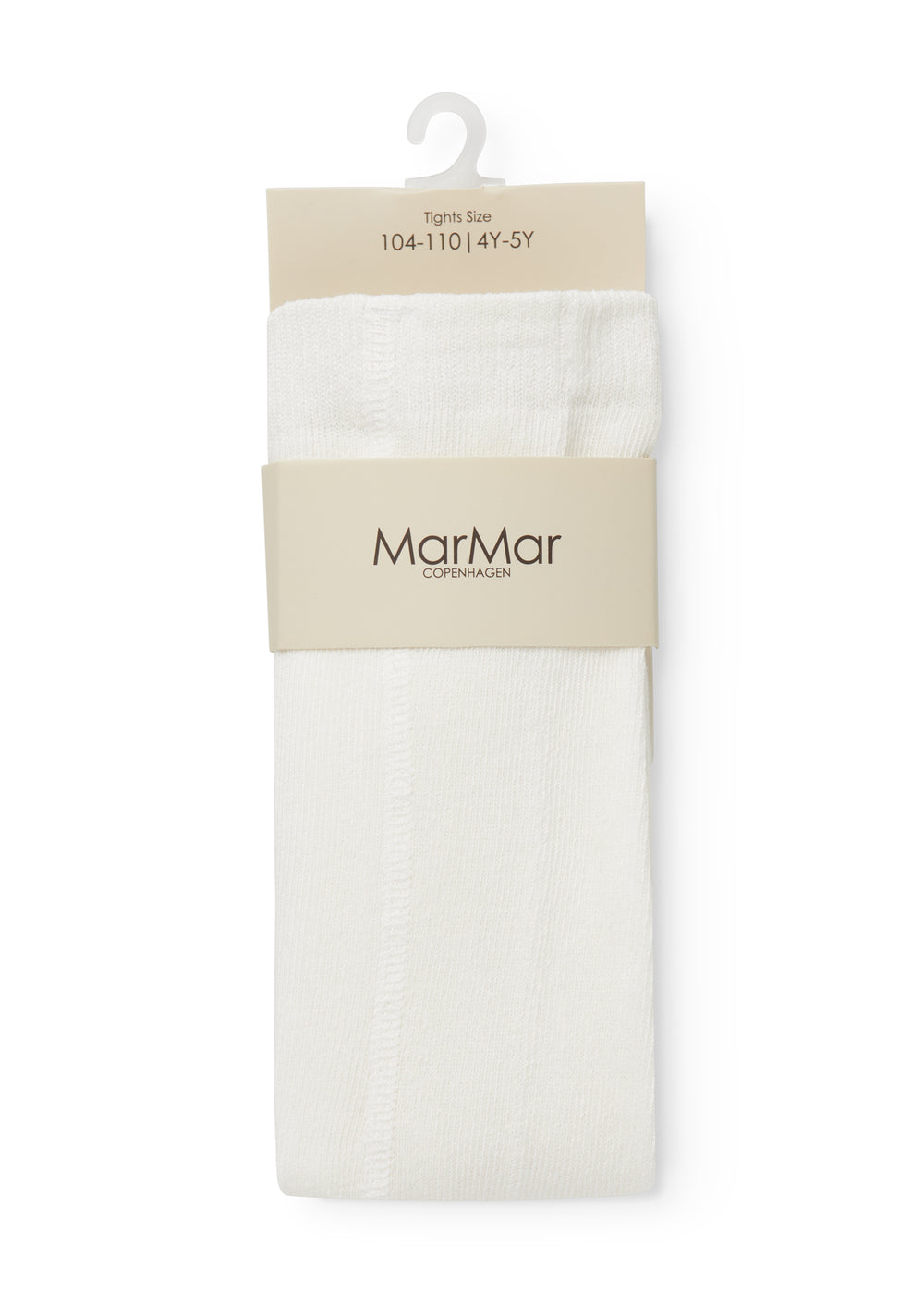 Ribstrikkede strømpebukser til små børn i cremefarvet bomuld