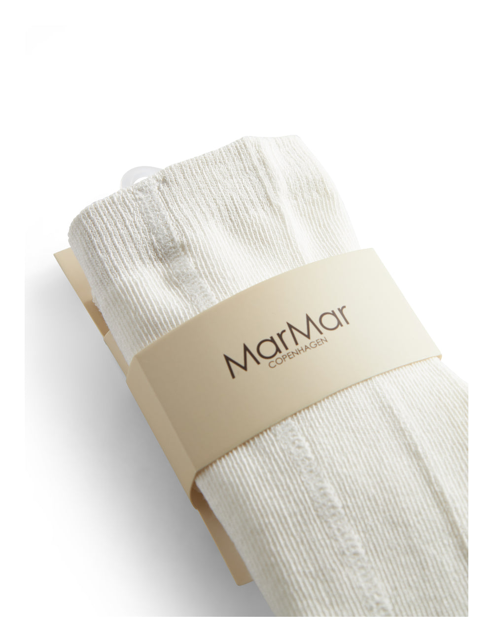 Ribbed tights for little kids in cream-colored cotton