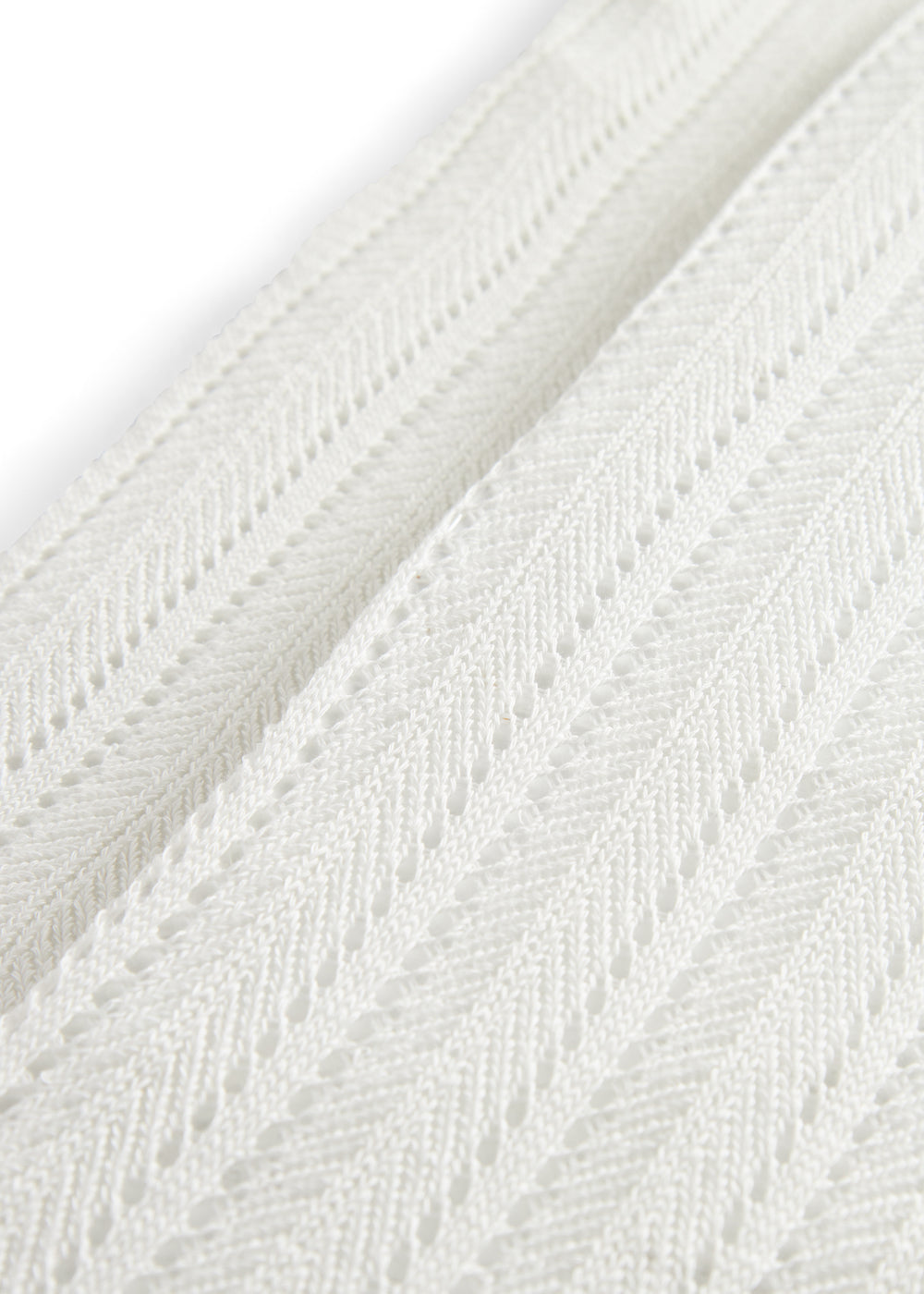 Ribstrikkede strømpebukser til små børn i cremefarvet bomuld