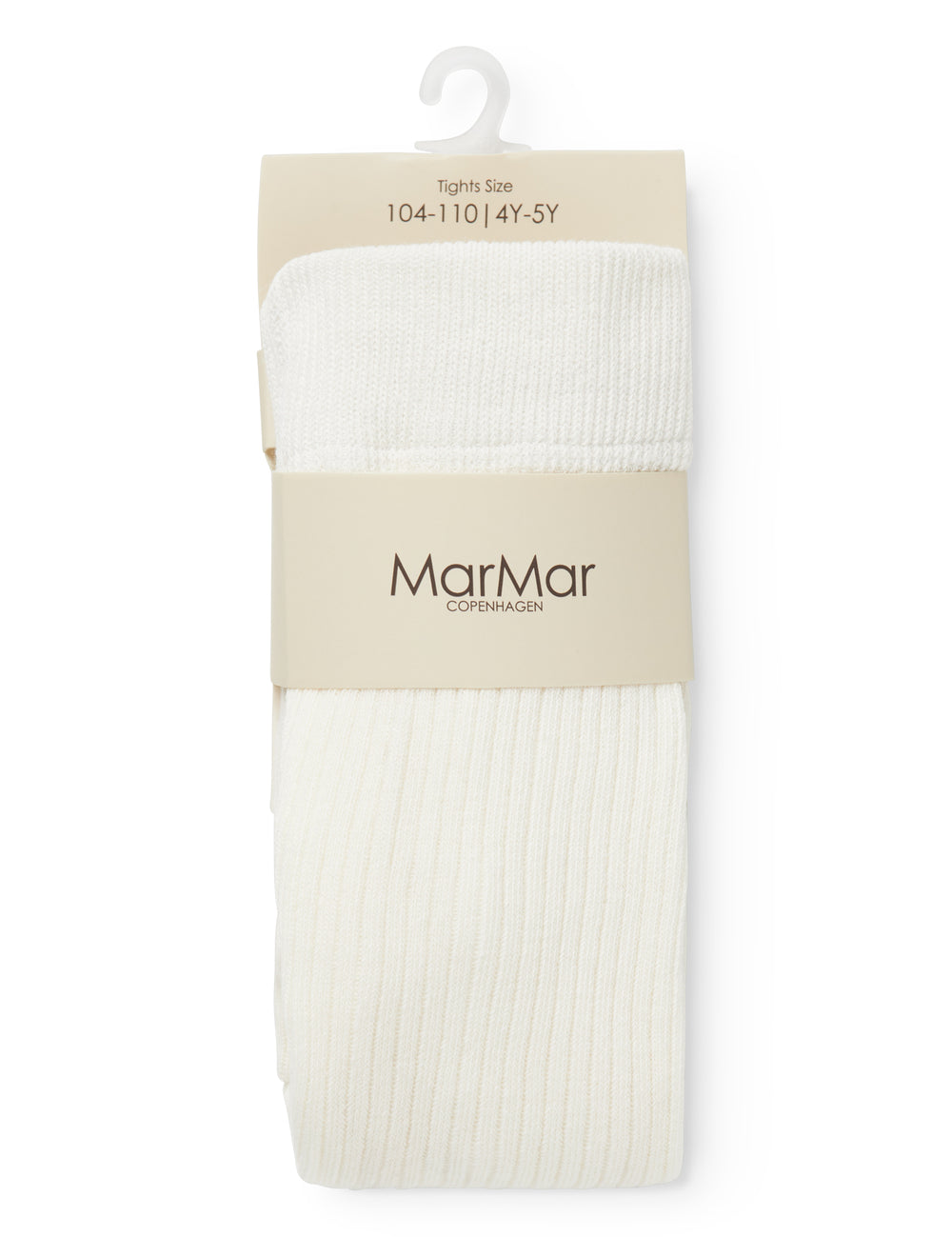 Ribstrikkede strømpebukser i cremefarvet bomuld til børn
