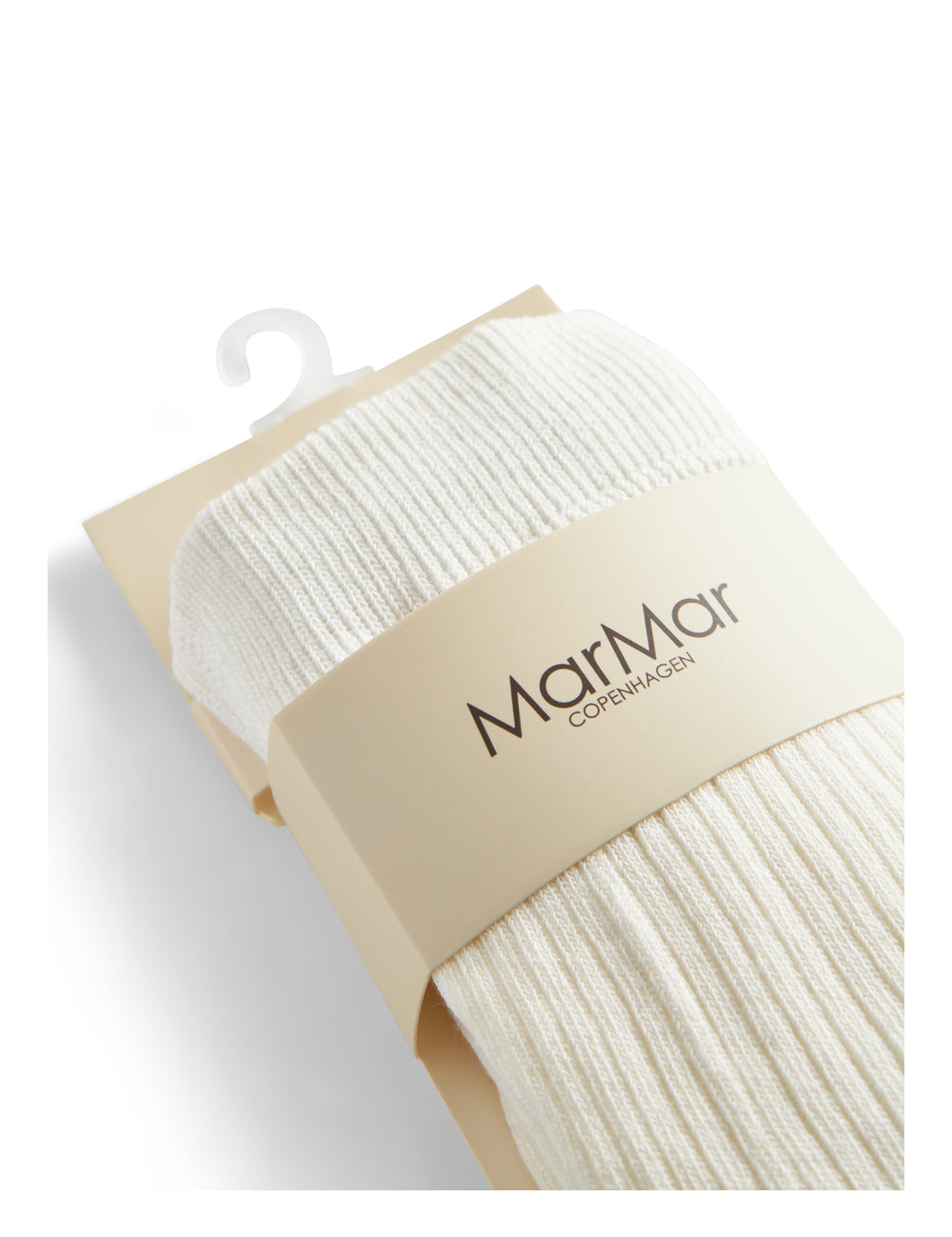 Ribbed tights in cream cotton for children