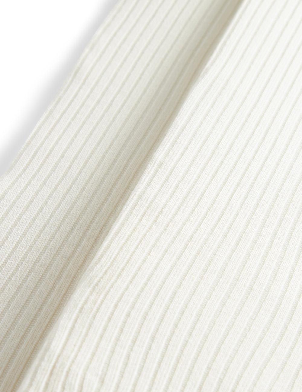 Ribbed tights in cream cotton for children