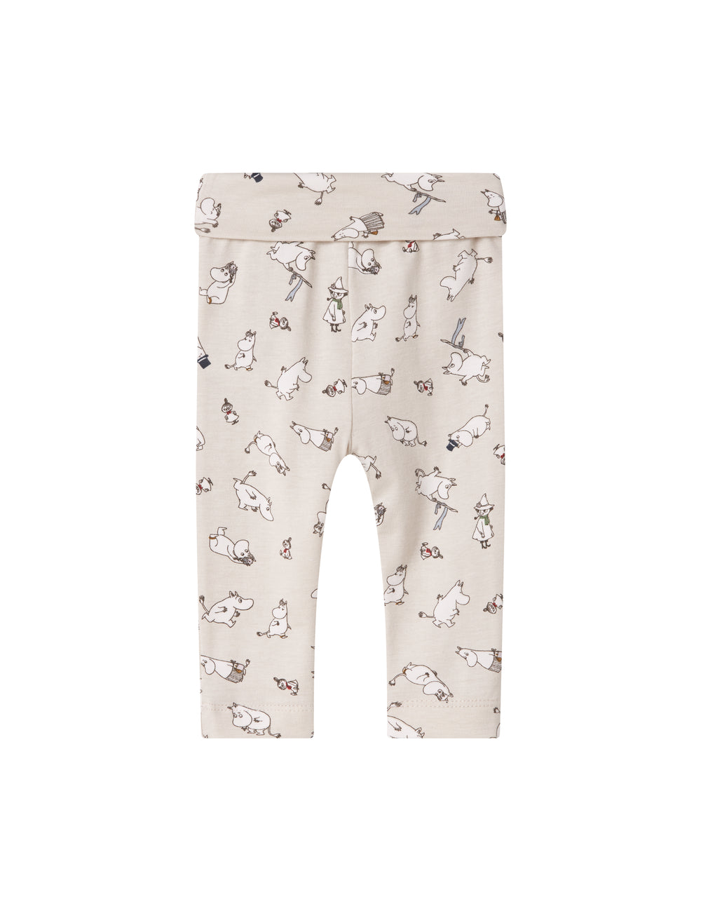 Babybukser i lyst stof med Moomin-print